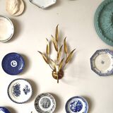 Gold metal leaf wall light