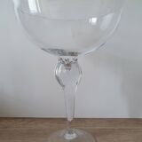 Large crystal fruit bowl on foot