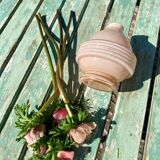 Ancien pied de lampe vase rose