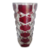 Vase - 3-sided faceted overlay ruby red - 24cm moulded crystal glass