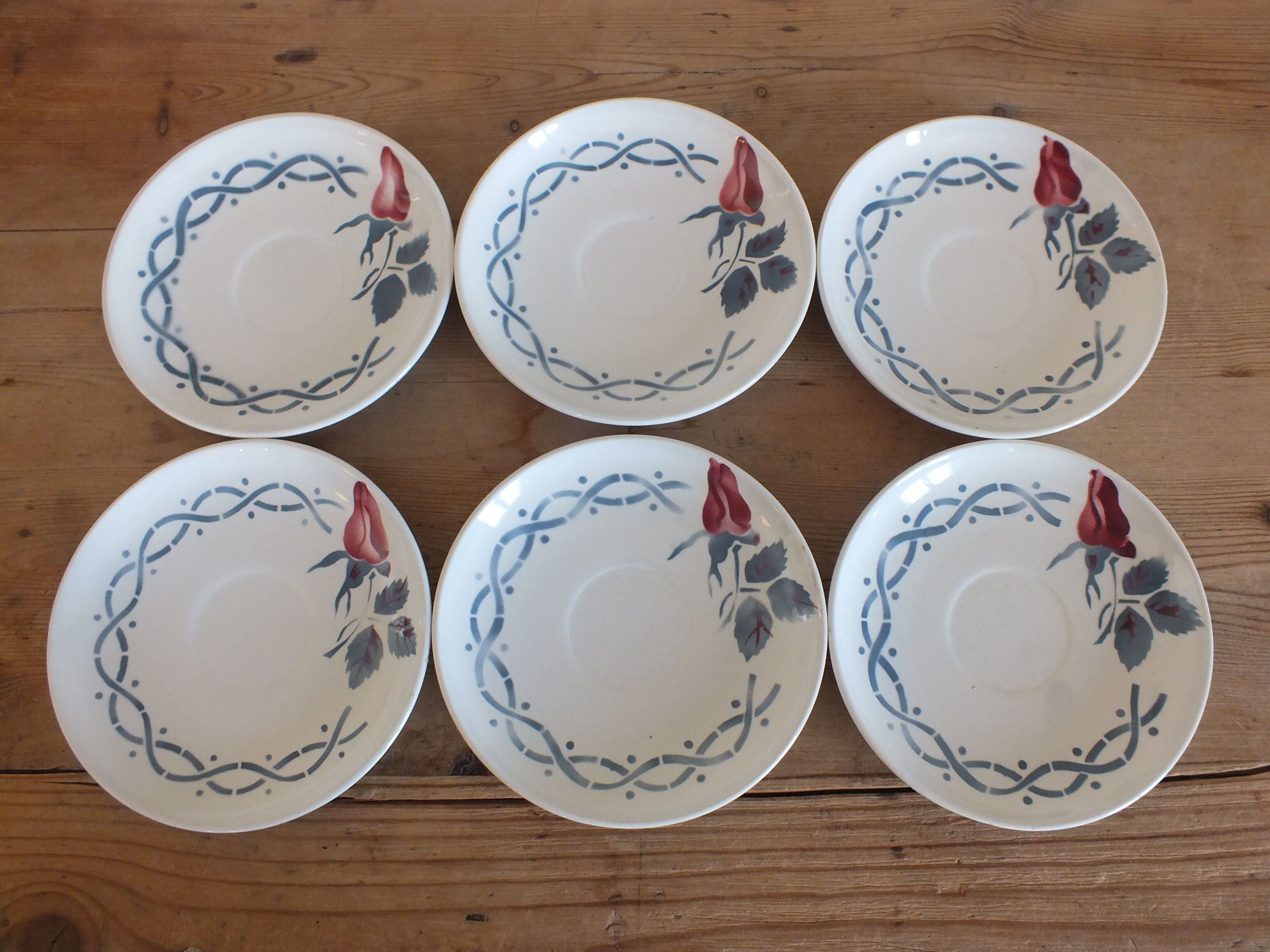 6 vintage coffee cups Sarreguemines and Digoin