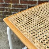 Cesca chair b32 model in white and wood by Marcel Breuer