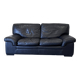 Vintage Roche Bobois sofa – Soleil Noir model – patinated black leather – 2-seater