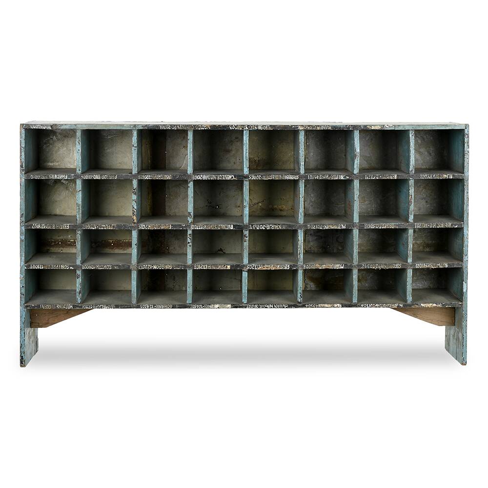 Antique workshop cabinet with 32 compartments