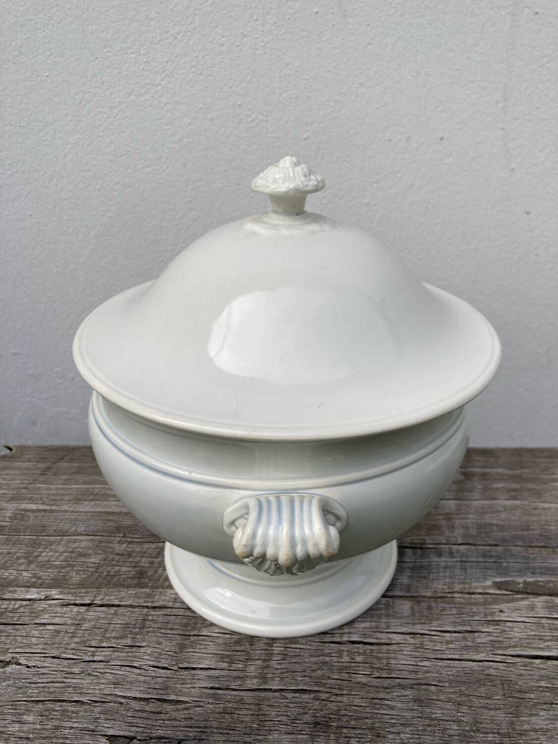Plain white Creil soup tureen