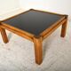 Table basse années 60,opaline et bois