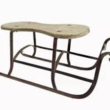 Luge alsacienne en fer forgé et bois, XIXème s.