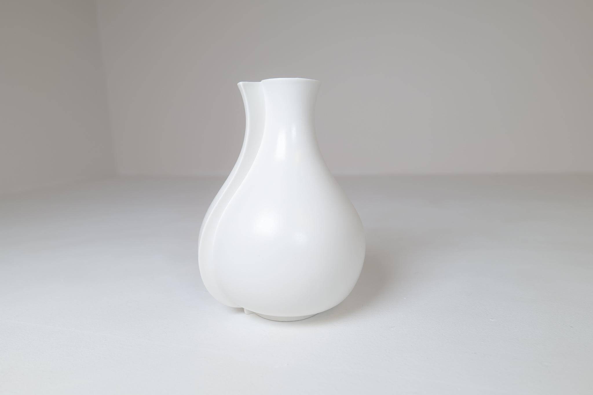 Mid-century modern ceramic vase "Surrea" by Wilhelm Kåge, Gustavsberg, Sweden, 1950s.