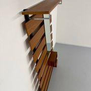 Scandinavian design teak wall unit with entrance door from the 70s