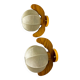 Pair of Italian "Cocoon" wall lights, resin and pine wood, circa 1970