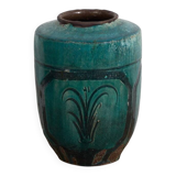 Antique emerald green enamelled vase (c.1820) #12