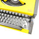 Machine à écrire Olympia AEG Dactymétal De Luxe Jaune révisée ruban neuf avec valise verte