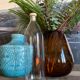Antique glass bottle with a capacity of 1 litre and its beige cap - in very good condition!