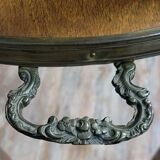 Double-top tea table in marquetry from the Napoleon III period