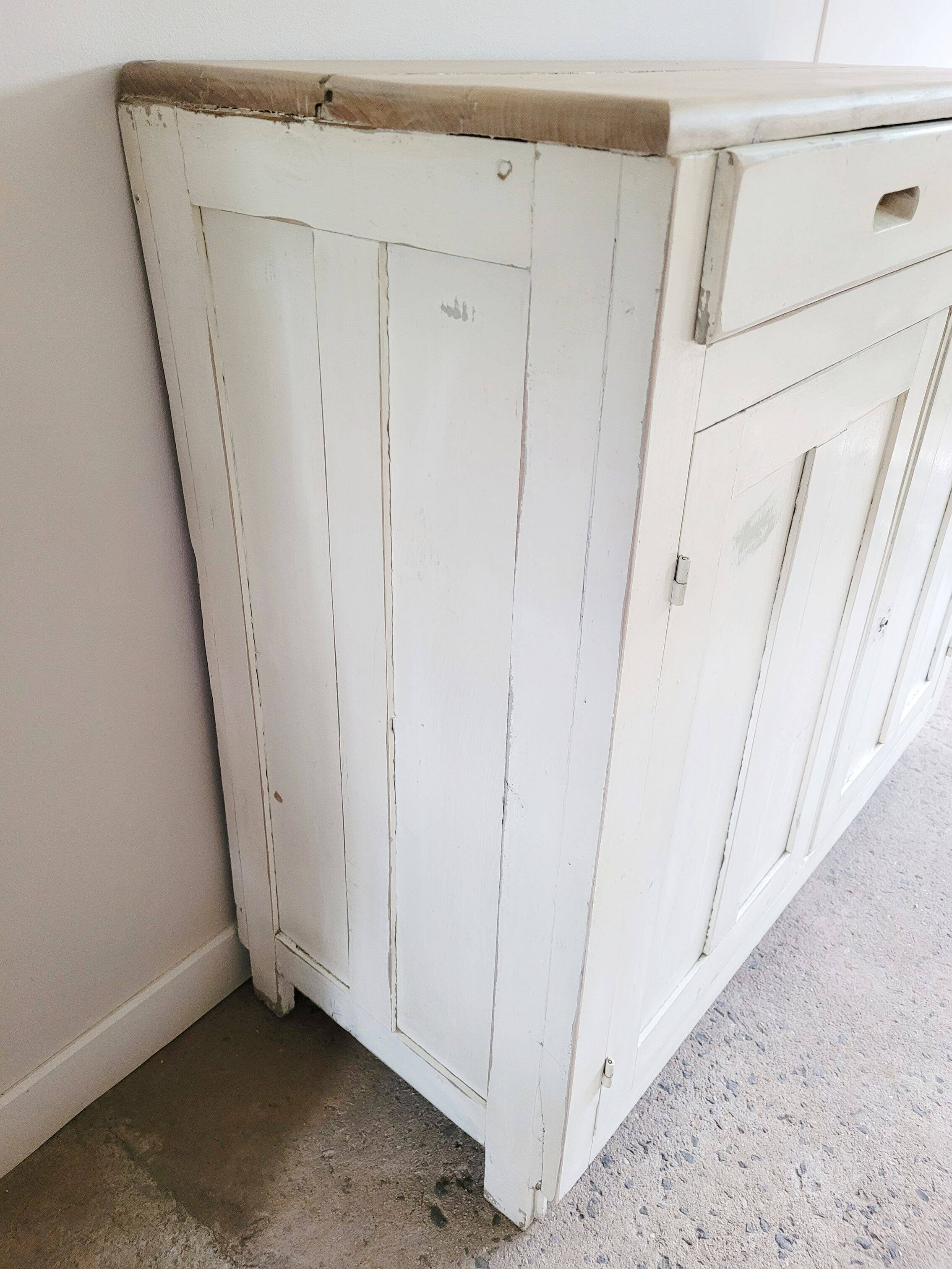 Antique Parisian sideboard in patinated wood