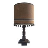1950s turned wood table lamp