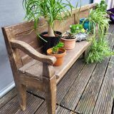 19th-century church pew, 245 cm long