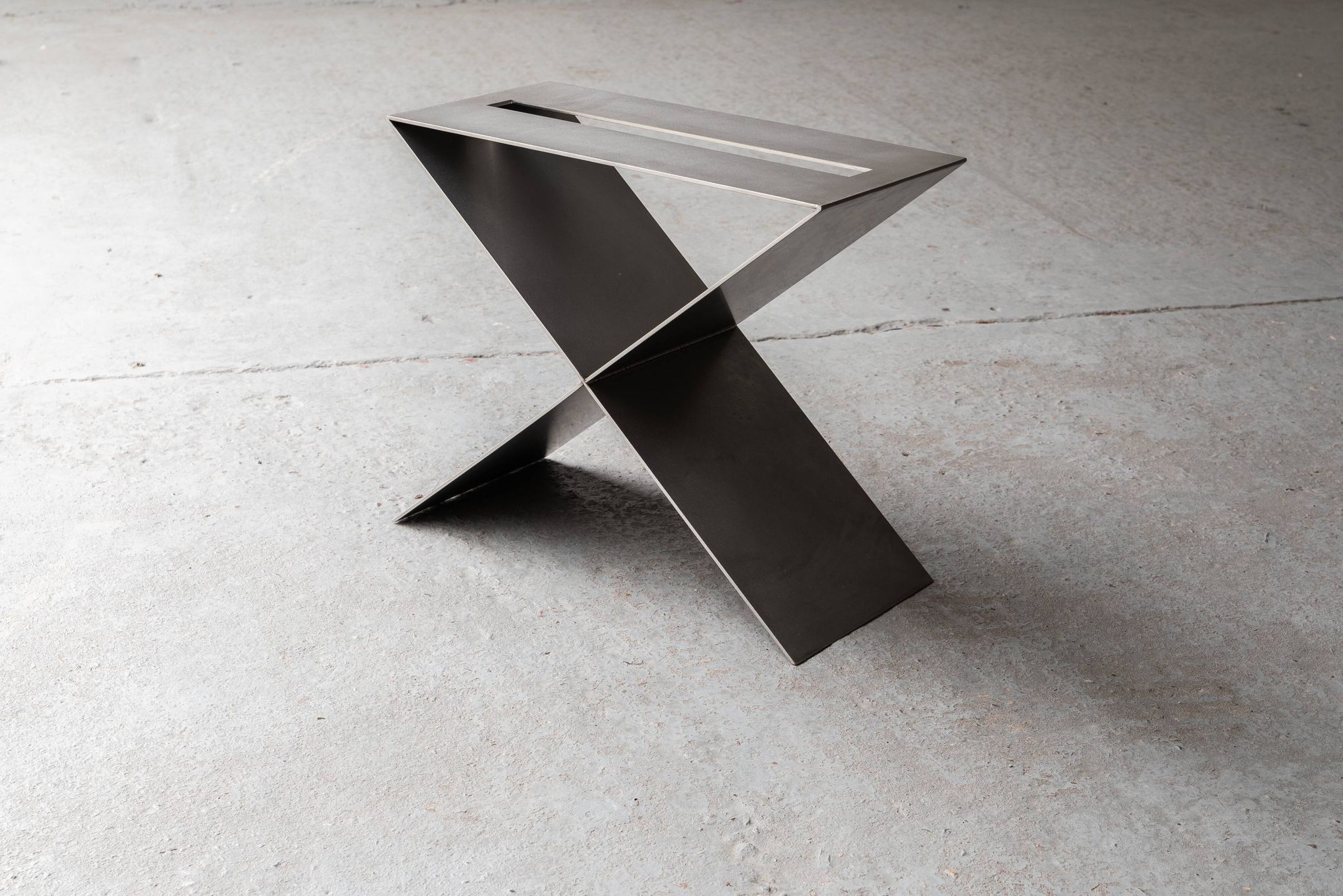 Contemporary stainless steel side table by Lena Coupez, Belgium, 2024