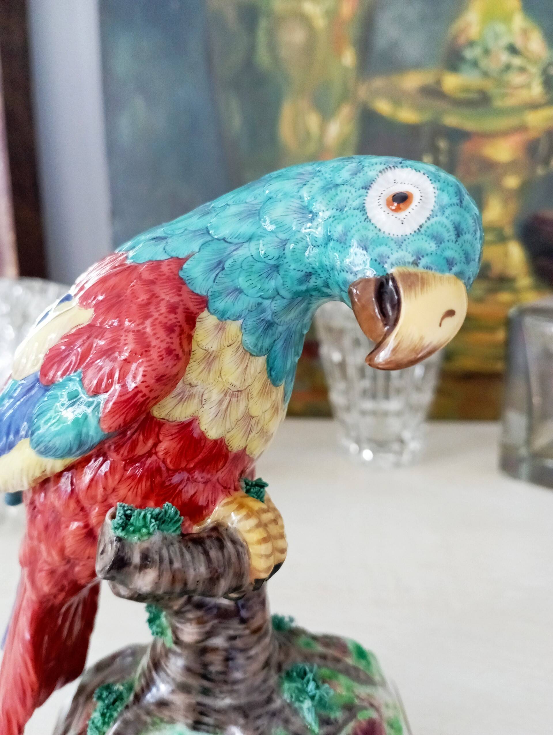 Nymphenburg porcelain parrot