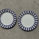Set of 2 blue striped plates Ceramica Quadrifoglio Italy