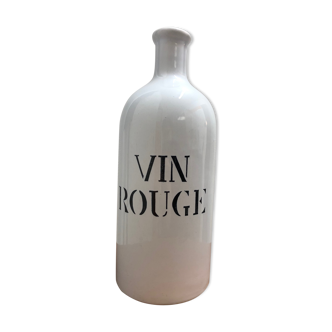 Bouteille "vin rouge" céramique blanche