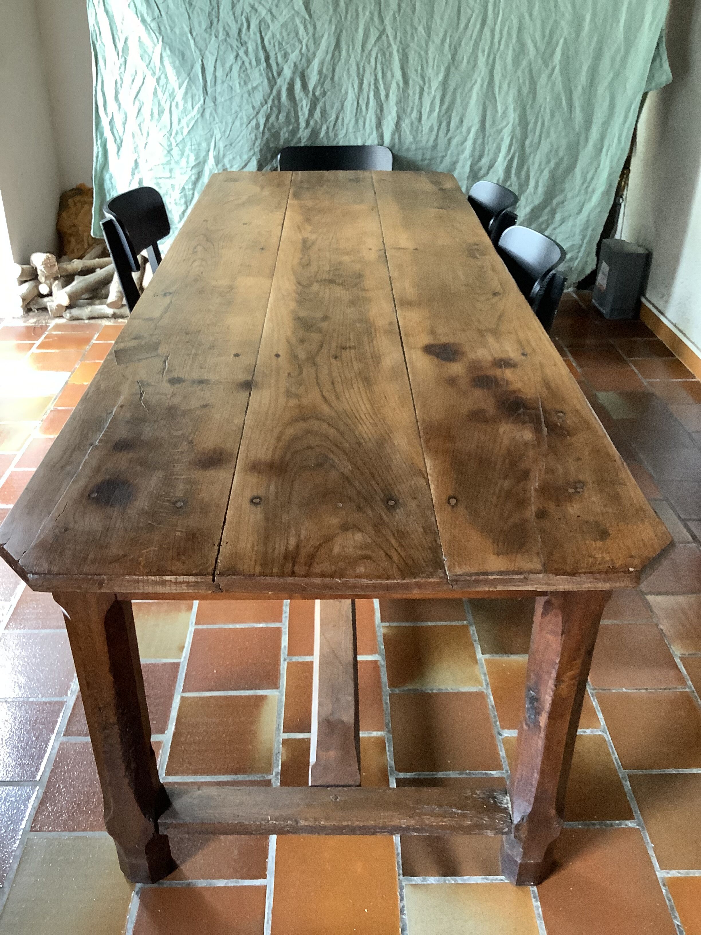 Old solid oak farmhouse table
