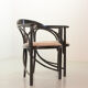 4 chaises de salle à manger triangulaires Thonet en bois laqué noir, modèle 87, années 1980