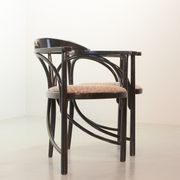 4 Wooden Black Lacquered Thonet Triangle Dining Chairs Model 87, 1980s