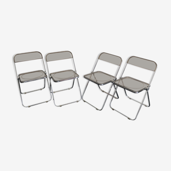 Set de 4 chaises Plia par Giancarlo Piretti pour Castelli vintage 1960