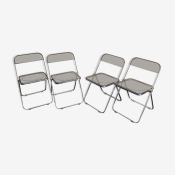 4 Plia chairs by Giancarlo Piretti for Castelli vintage 1960