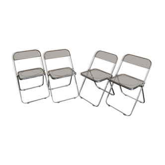 Set de 4 chaises Plia par Giancarlo Piretti pour Castelli vintage 1960