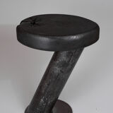 Solid wood sculptural side table, original contemporary design, logniture