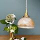 Suspension abat-jour vintage en verre nacré