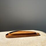 Trio of rounded triangular shaped trays or cups in monoxyl teak
