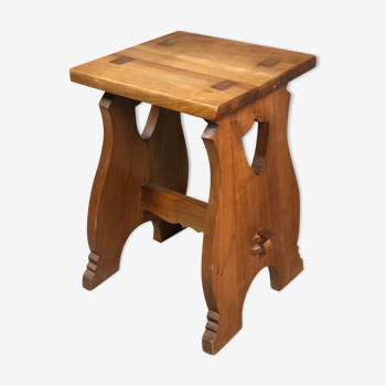 Brutalist stool in vintage fir 70'S