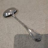 Silver-plated sauce spoon by Christofle silversmiths, Louis XVI ribbons