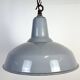Industrial British Grey Enamel Factory Pendant Lamp, 1960s