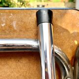 Vintage stepladder in Formica, wood and chromed metal