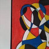 Peinture abstraite sur panneau de bois