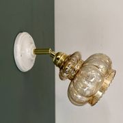 Vintage amber frosted glass tulip wall light
