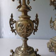 Paire de chandeliers bronze style Louis XVI – 4 feux – 38 cm
