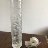 Engraved glass vase
