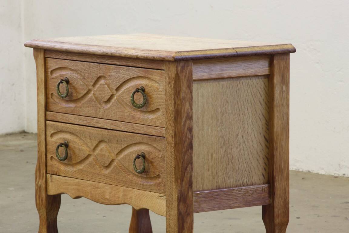 Vintage Danish 1960s oak nightstand / bedside table style of Henning Kjærnulf
