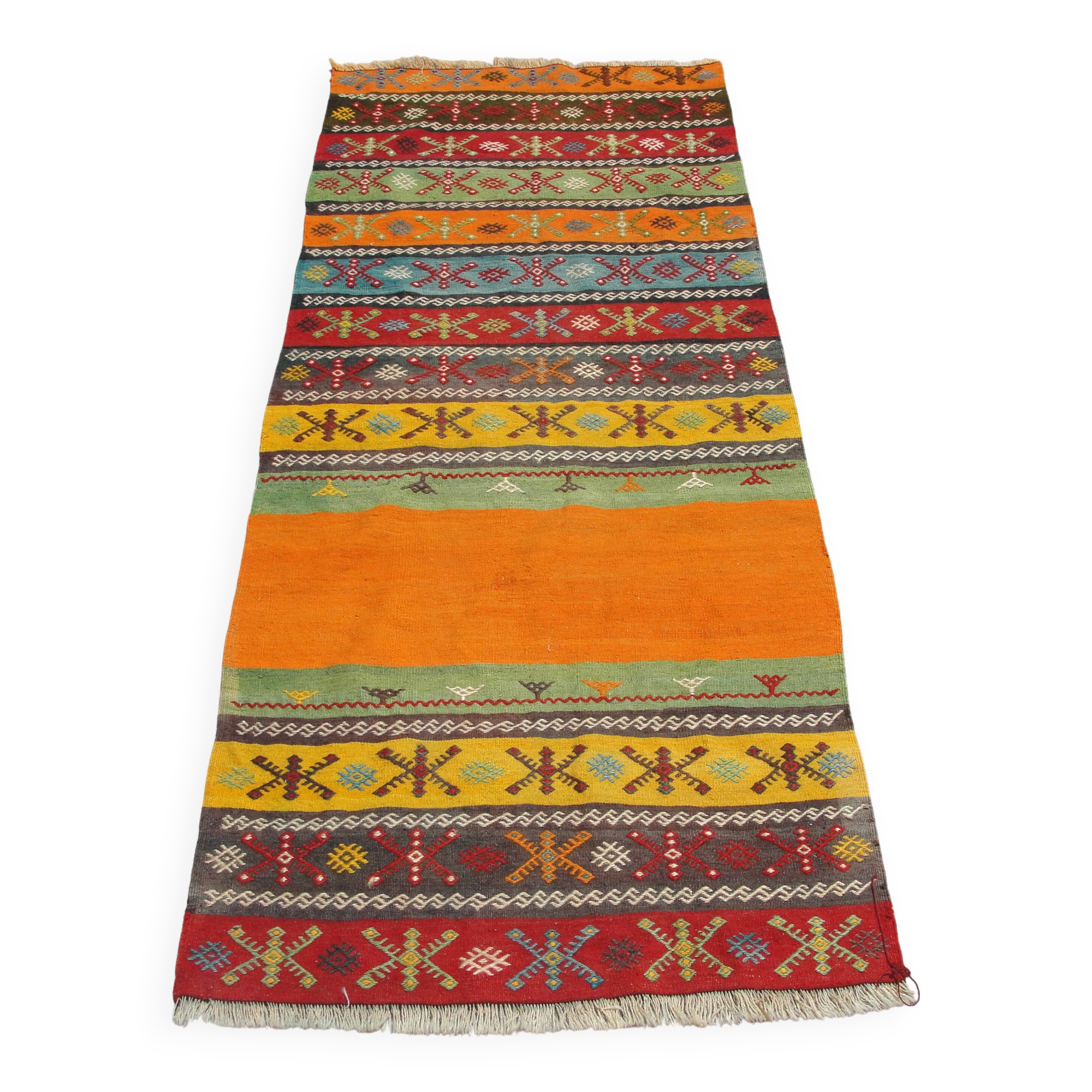 Handmade wool runner kilim rug