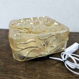 Amber glass wall lamp vintage flowers