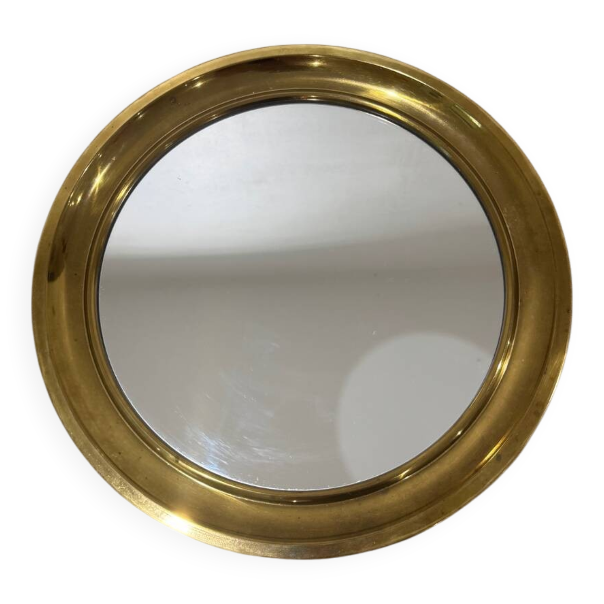 Golden round mirror