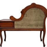 Telephone Sofa Green Velvet Queen Anne style 1960s