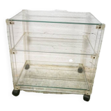 Desserte vintage en plexiglas et verre