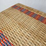 Old rattan side table