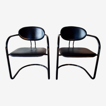 Pair of Bauhaus chairs edited by Effezeta, Italy 1980